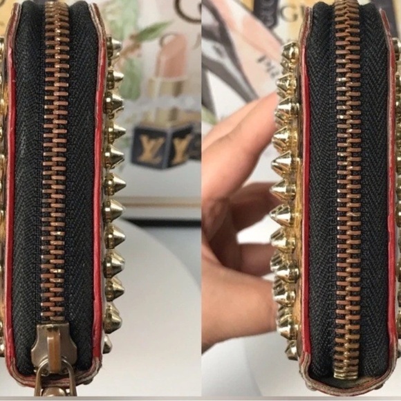 Christian Louboutin Brown Studded Wallet - Picture 9 of 11